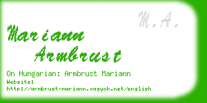mariann armbrust business card